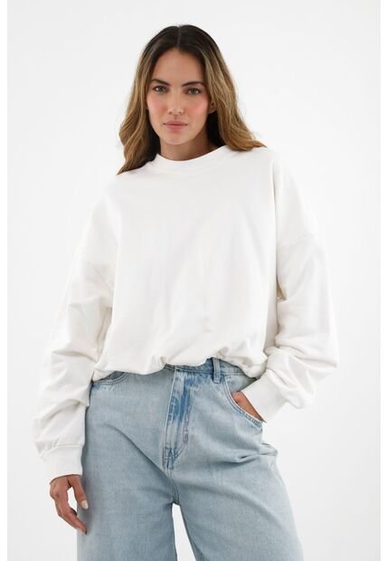 Buzo Cuello Redondo Crudo Para Mujer