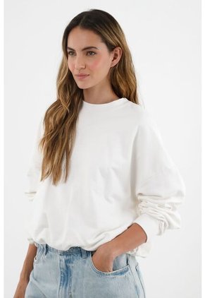 Buzo Cuello Redondo Crudo Para Mujer