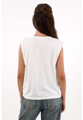 Camiseta Manga Sisa Con Prenses Crudo Para Mujer