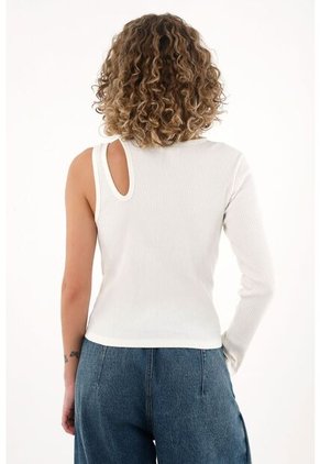 Topmark Camiseta De Una Sola Manga Crudo Para Mujer