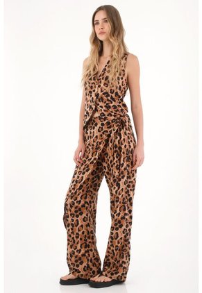 Topmark Chaleco Con Cortes Decorativos De Animal Print Para Mujer