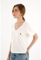 Topmark Camiseta Crudo Con Cuello En V Para Mujer de topmark
