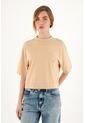 Camiseta Oversize Café Manga Corta Para Mujer de topmark