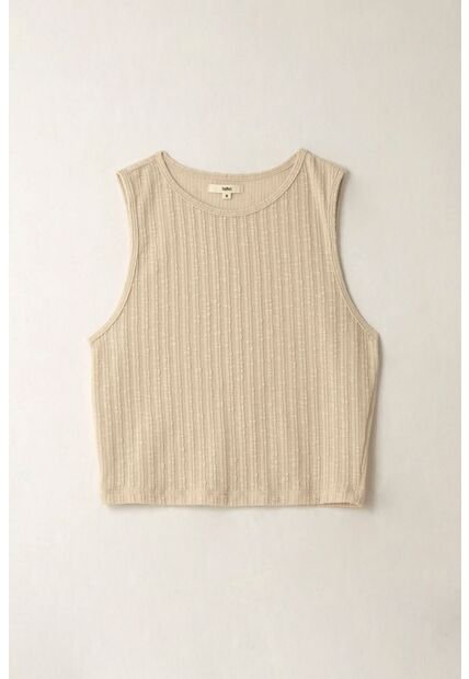 Topmark Camiseta Manga Sisa Tejida Crudo Para Mujer