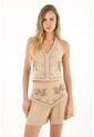 Topmark Camisa Crop Con Estampado Especial Crudo Para Mujer de topmark