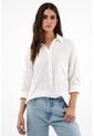 Camisa Manga Larga Blanca Para Mujer de topmark