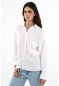 Camisa Manga Larga Blanca Para Mujer de topmark
