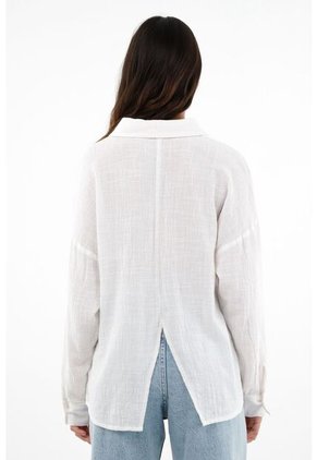 Camisa Manga Larga Blanca Para Mujer