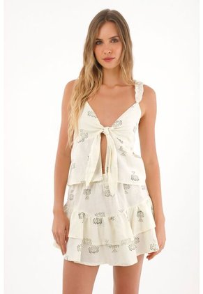 Topmark Falda Corta Con Boleros Estampada Para Mujer