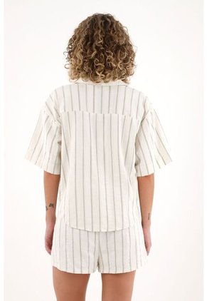 Topmark Camisa De Diseño A Rayas Crudo Para Mujer