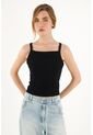 Topmark Crop Top Negro Con Textura Para Mujer de topmark