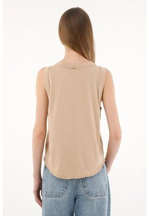 Camiseta Crudo De Manga Sisa Para Mujer