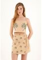 Crop Top Con Estampado De Palmeras Para Mujer de topmark