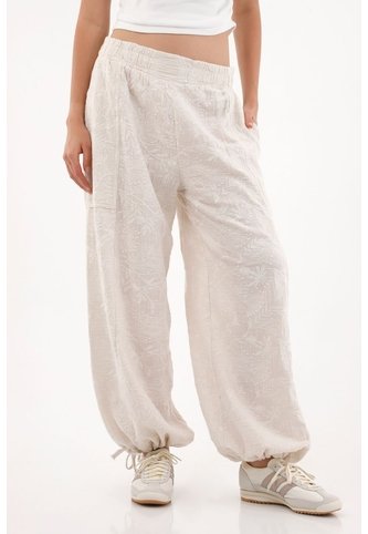 Topmark Pantalón Jogger Con Bordado A Tono Crudo Para Mujer topmark