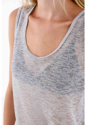 Topmark Camiseta Con Transparencia Azul Para Mujer