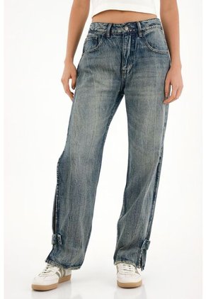 Topmark Jean Con Aberturas Y Charreteras En Costados Para Mujer