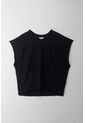 Topmark Camiseta Con Cortes Verticales Negra Para Mujer de topmark