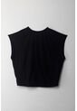 Topmark Camiseta Con Cortes Verticales Negra Para Mujer de topmark