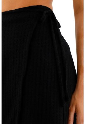 Topmark Falda Corta Negra De Tela Con Textura Para Mujer