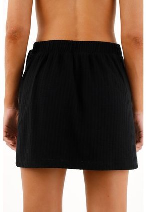Topmark Falda Corta Negra De Tela Con Textura Para Mujer