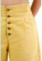 Topmark Pantalón Recto De Tiro Alto Amarillo Para Mujer de topmark