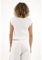 Topmark Camiseta En Rib Con Fajón Ajustado Crudo Para Mujer de topmark