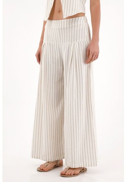 Pantalón Oversize Preteñido A Rayas Para Mujer