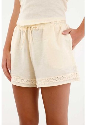 Topmark Short Con Encaje Crudo Para Mujer