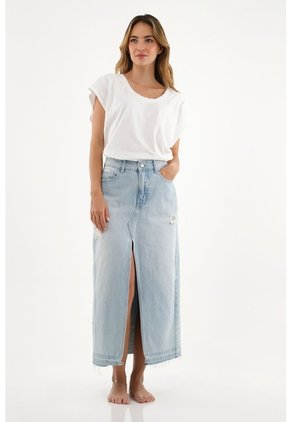 Topmark Falda Azul En Denim Para Mujer
