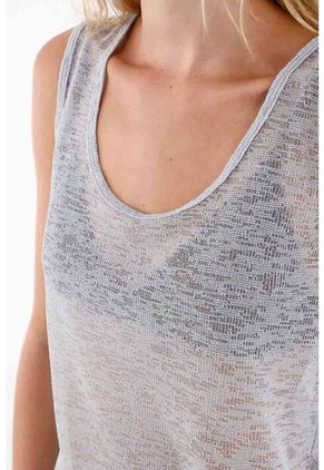 Topmark Camiseta Con Transparencia Azul Para Mujer