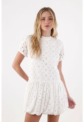 Topmark Vestido Con Ojalillo Crudo Para Mujer