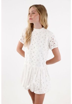 Topmark Vestido Con Ojalillo Crudo Para Mujer