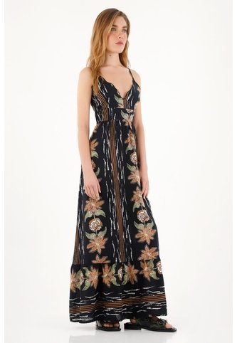 Topmark Vestido Largo Estampado Con Escote Cruzado Para Mujer topmark