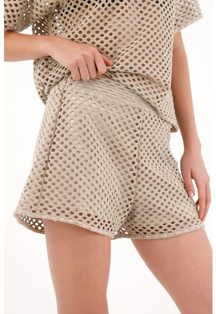 Short Tipo Malla Café Para Mujer