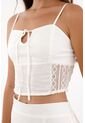 Topmark Camisa Crop De Tiras Crudo De Ajuste Cómodo Para Mujer de topmark