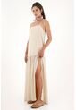 Vestido Largo De Tiras Crudo Para Mujer de topmark