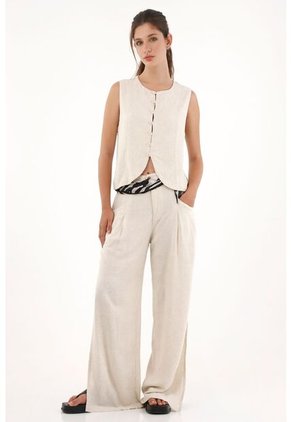 Topmark Camisa Tipo Chaleco Crudo Para Mujer