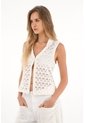Topmark Chaleco Con Encaje Crudo Para Mujer de topmark