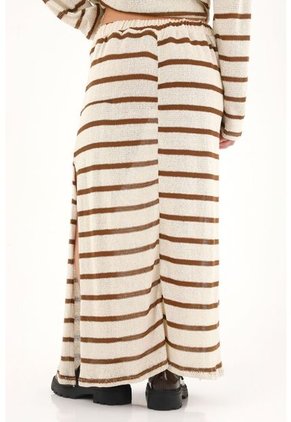 Topmark Falda Larga Tejida A Rayas Multicolor Para Mujer