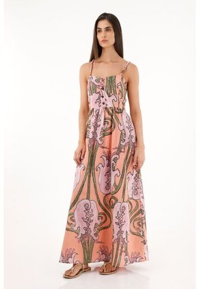 Vestido Largo Con Estampado De Flores Para Mujer