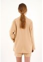 Blazer Café Con Palmeras Bordadas Para Mujer de topmark