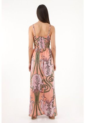 Vestido Largo Con Estampado De Flores Para Mujer