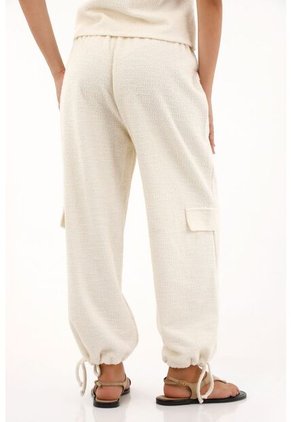 Pantalón Jogger Tipo Tweed Crudo Para Mujer