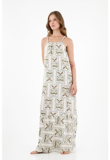 Topmark Vestido De Tiras Trenzadas Estampado Para Mujer