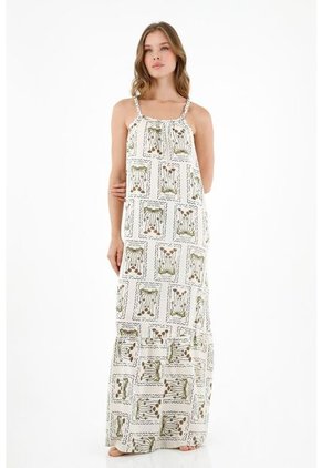 Topmark Vestido De Tiras Trenzadas Estampado Para Mujer