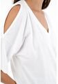 Camiseta Blanca Con Aberturas En Hombro Para Mujer de topmark
