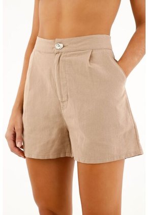 Bermuda Café De Tiro Alto Para Mujer