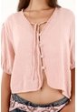 Camisa Manga Corta Con Bolillo Rosada Para Mujer de topmark