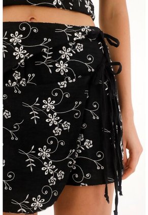 Topmark Falda Short Tejida Con Diseño De Flores Para Mujer