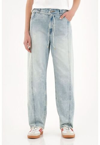 Topmark Jean Recto Tiro Alto Azul Claro Para Mujer topmark